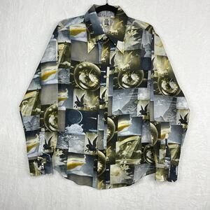 Vintage 70s Kennington Disney Fantasia Pegasus Button Up Dress Shirt Sz L‎ *read